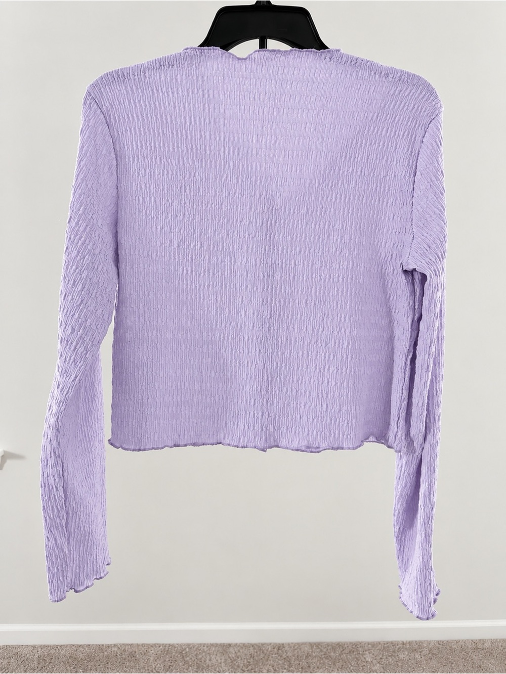 Lilac Scalloped V-Neck Button Cardigan - Picture 4 of 4